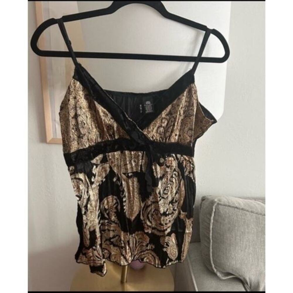 Vintage Babydoll Paisley V2K WhimsyGoth 90s Cami top  Size L